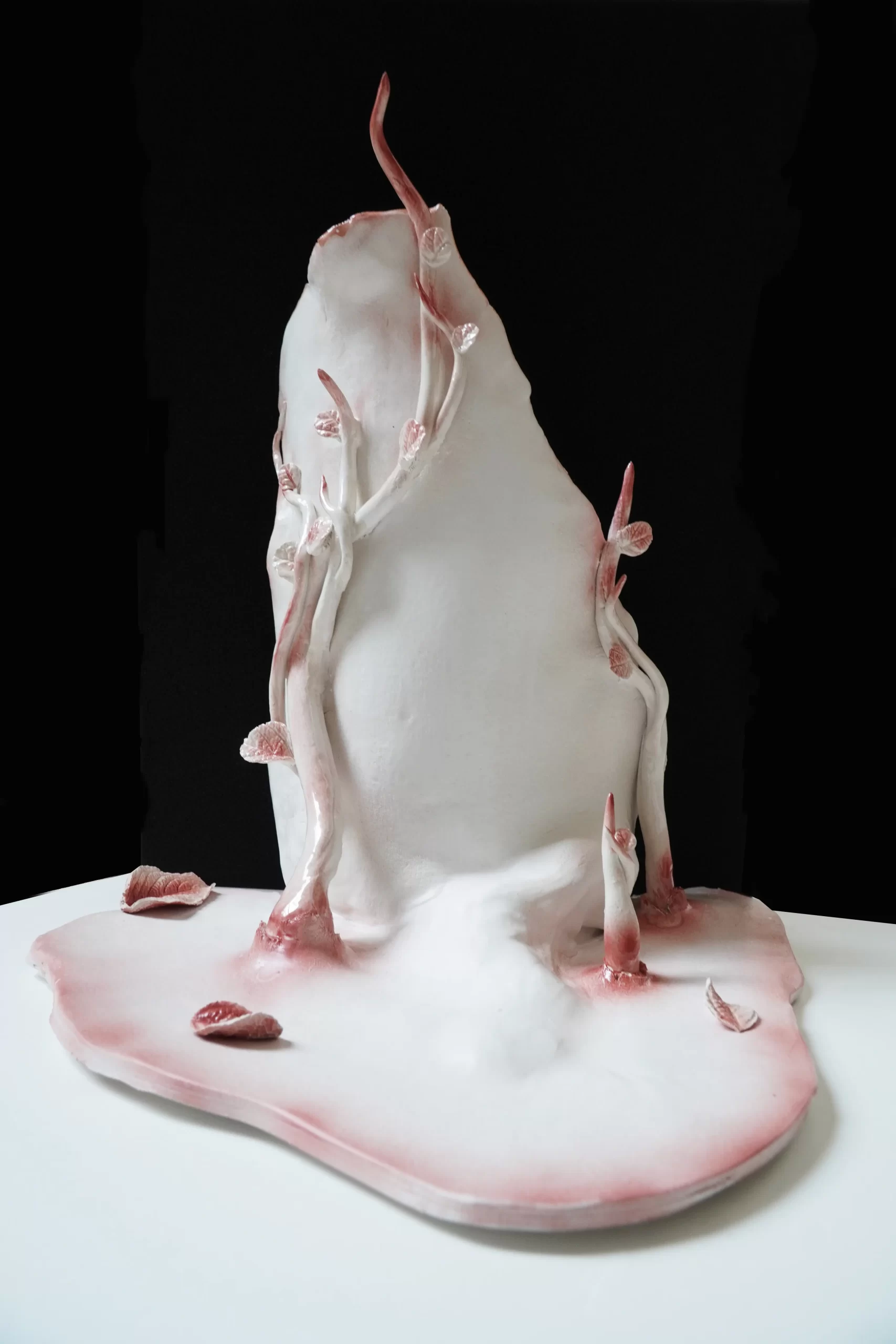 Hà My Nguyễn, “Flesh and Leaf” (2026), detail, ceramic, in-site installation.