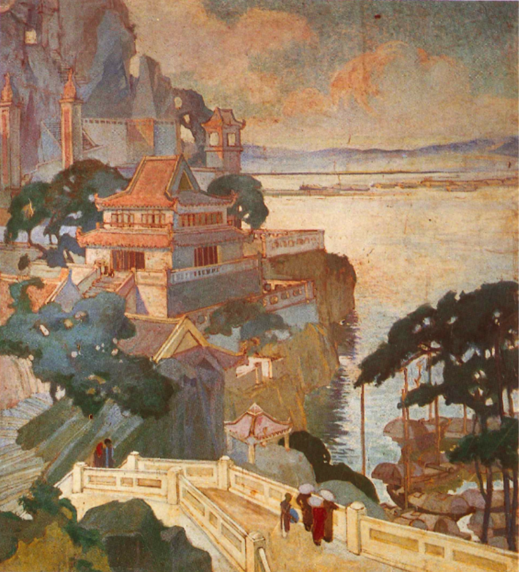 Tran Binh Loc, "Landscape" (1934) (detail), oil on canvas, Hanoi University of Fine Arts collection.