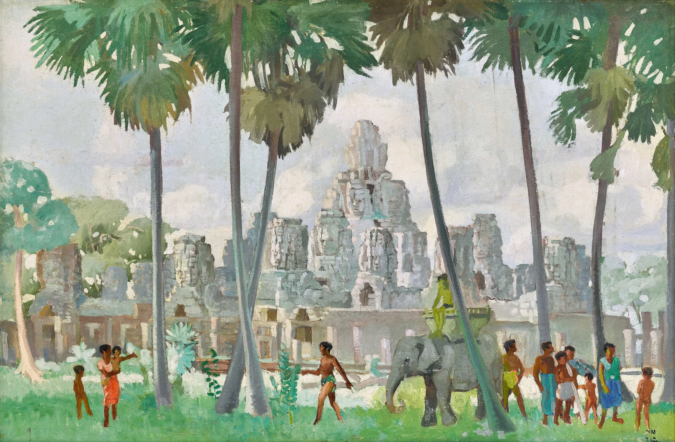 Angkor Wat (1938), Trần Bình Lộc, oil on canvas