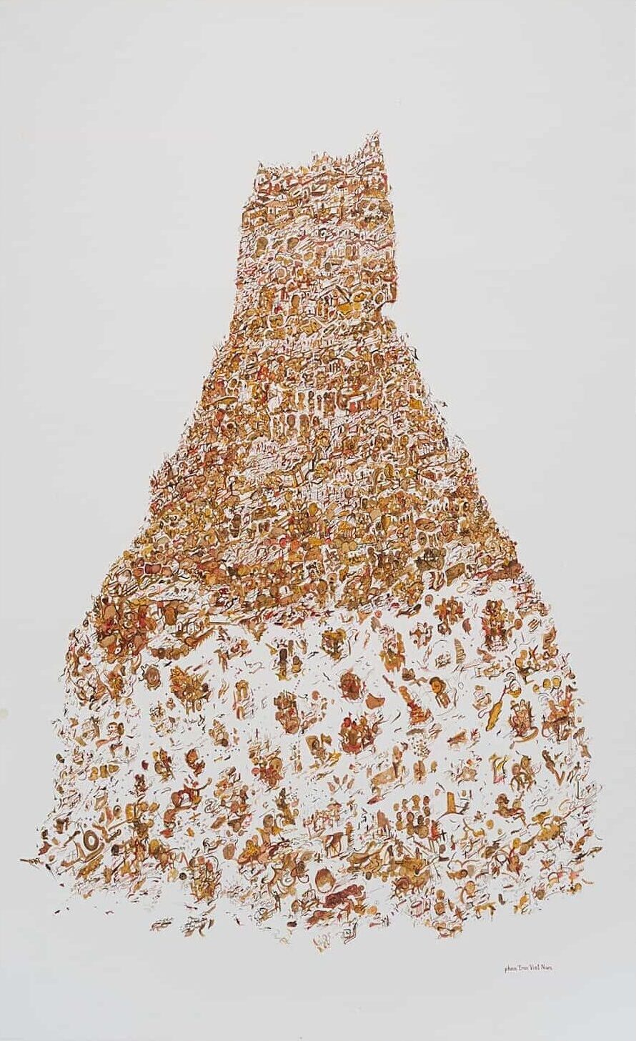 Phạm Trần Việt Nam, “Tháp No.5” sơn dầu trên vải.