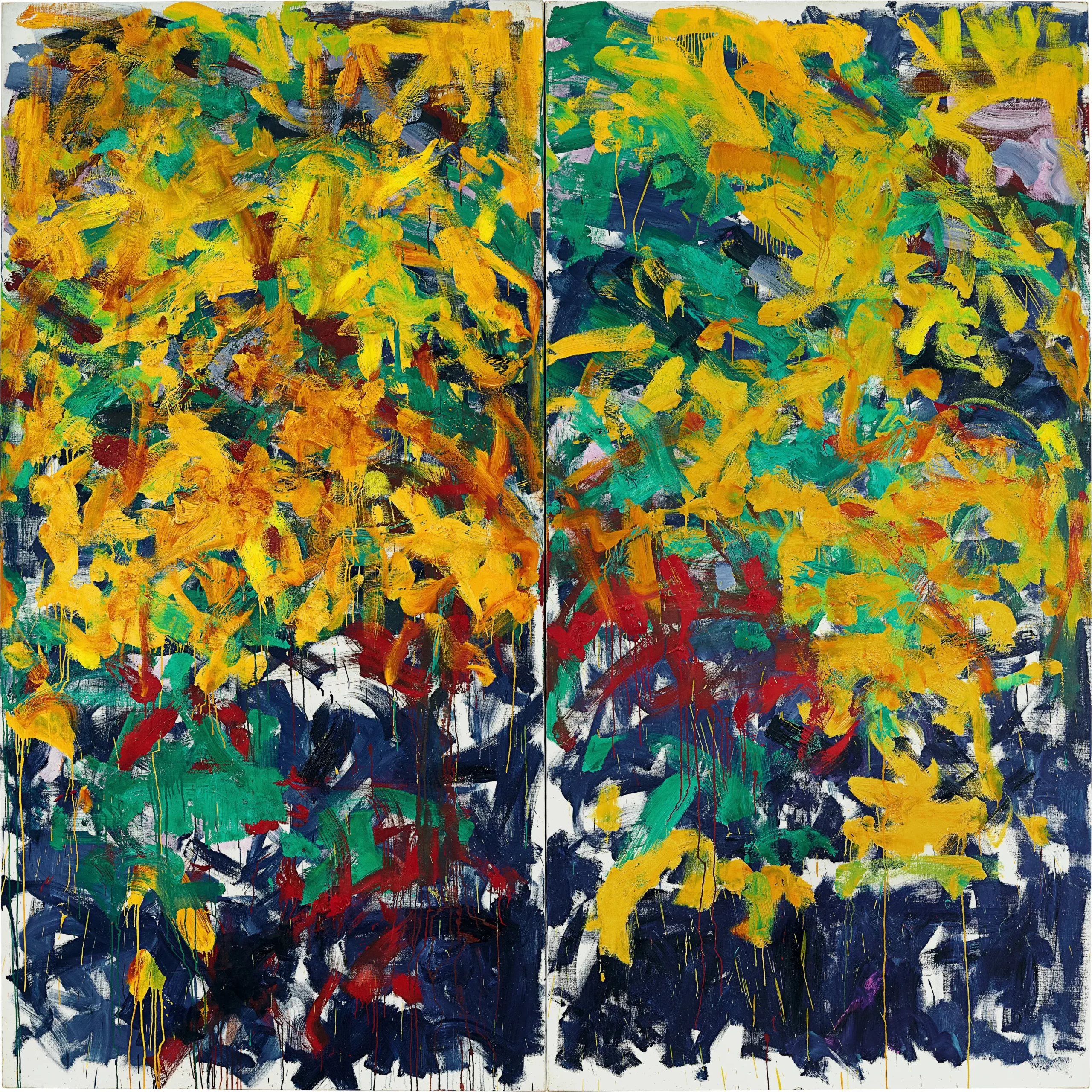 Joan Mitchell, "Đại Thung Lũng VII (La Grande Vallée VII)" (1983), sơn dầu trên toan, 260,3 x 260,7 cm. Ảnh: Sotheby’s.