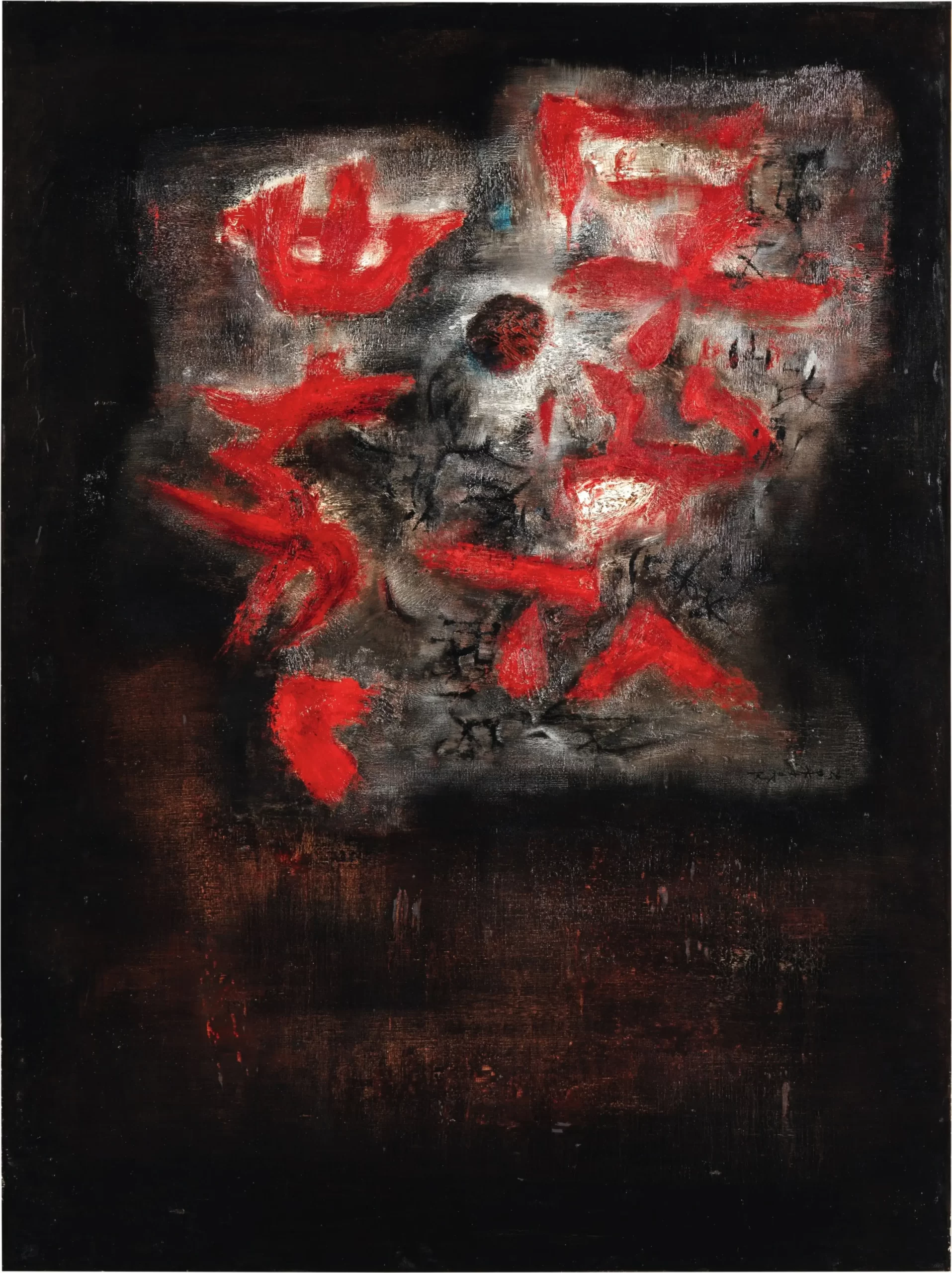 Triệu Vô Cực, “Nuage (Mây)” (1956), sơn dầu, 130 x 97 cm.  Ảnh: Sotheby’s.