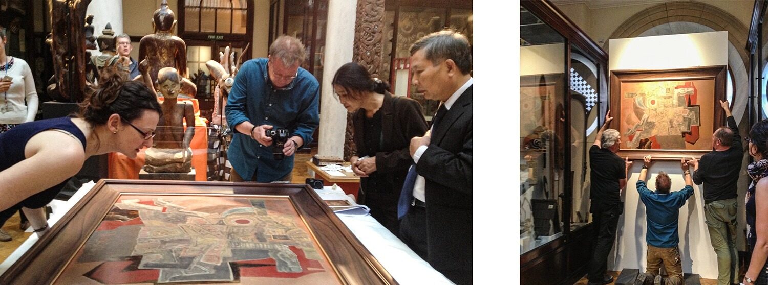 Năm 2013, tác phẩm được trưng bày tại “Lễ hội Ý tưởng: Tôn vinh Nghệ thuật, Nhân văn và Khoa học xã hội” do Bảo tàng Khảo cổ học và Nhân chủng học (MAA), Anh tổ chức. Ảnh: VNFAM.