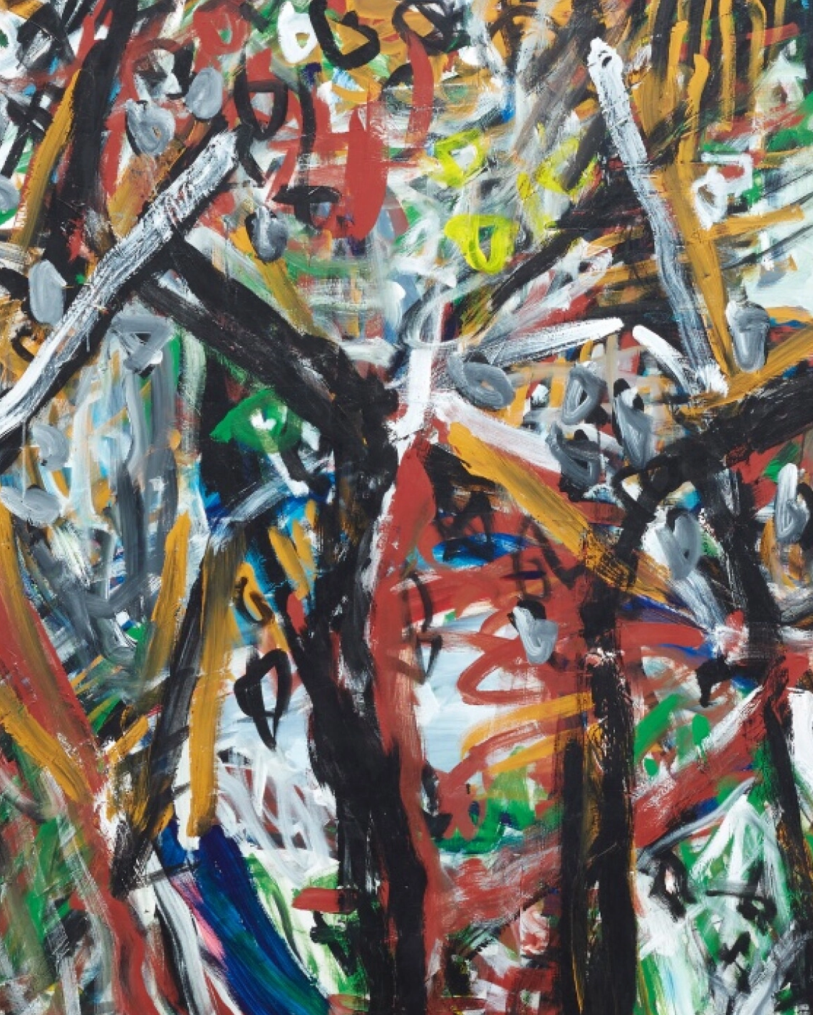 Trần Lưu Hậu, Công viên (2005) (trích đoạn), acrylic trên toan, 160 × 405 cm. Ảnh: Sotheby's.