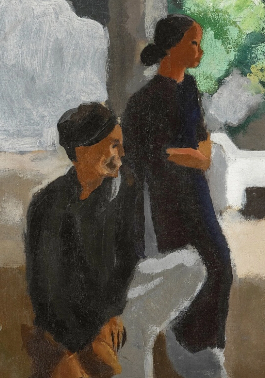 Joseph Inguimberty, "Về nhà (Le retour)" (không rõ năm) (trích đoạn), sơn dầu trên toan, 65.8 × 162.8 cm. Ảnh: Sotheby's.