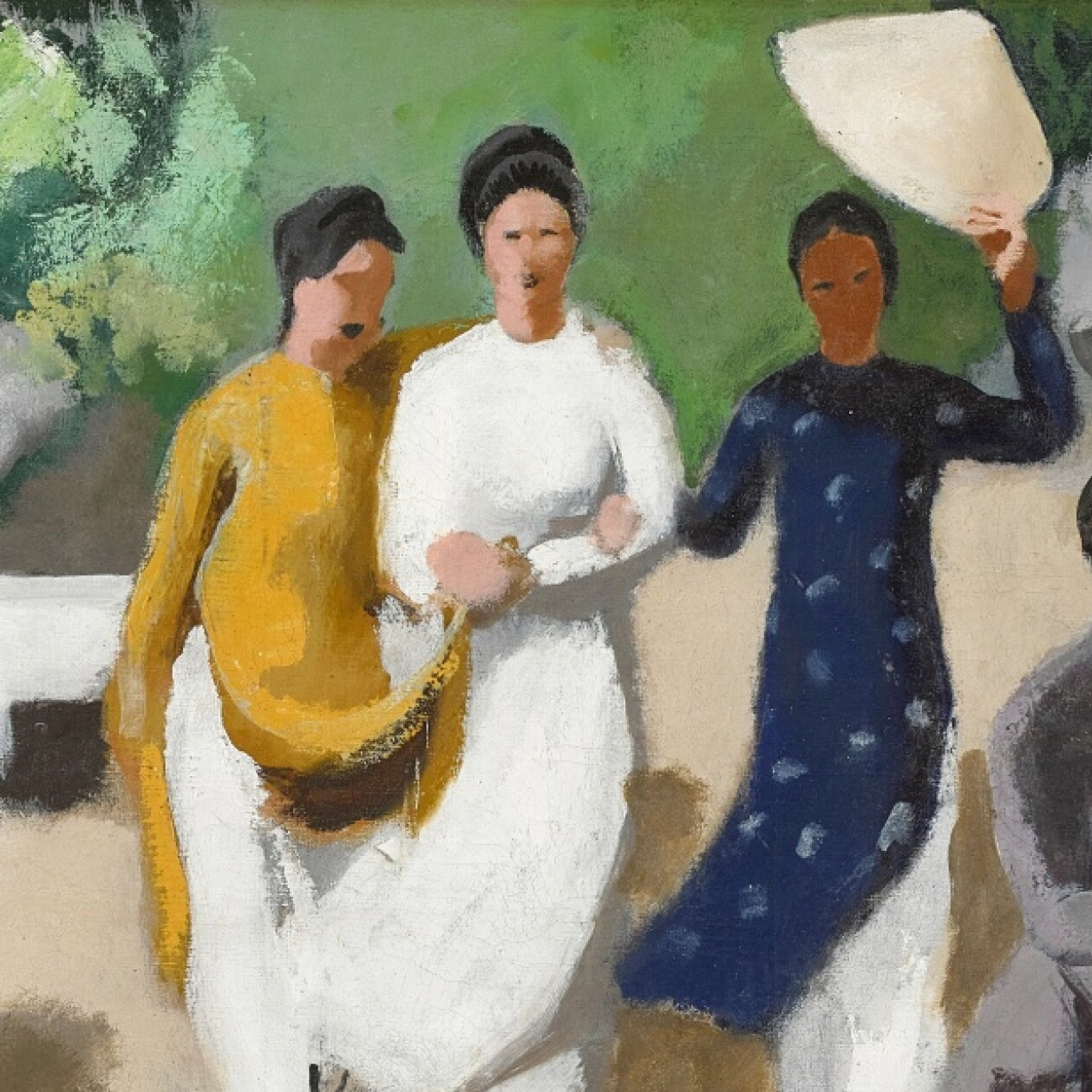 Joseph Inguimberty, "Về nhà (Le retour)" (không rõ năm) (trích đoạn), sơn dầu trên toan, 65.8 × 162.8 cm. Ảnh: Sotheby's.